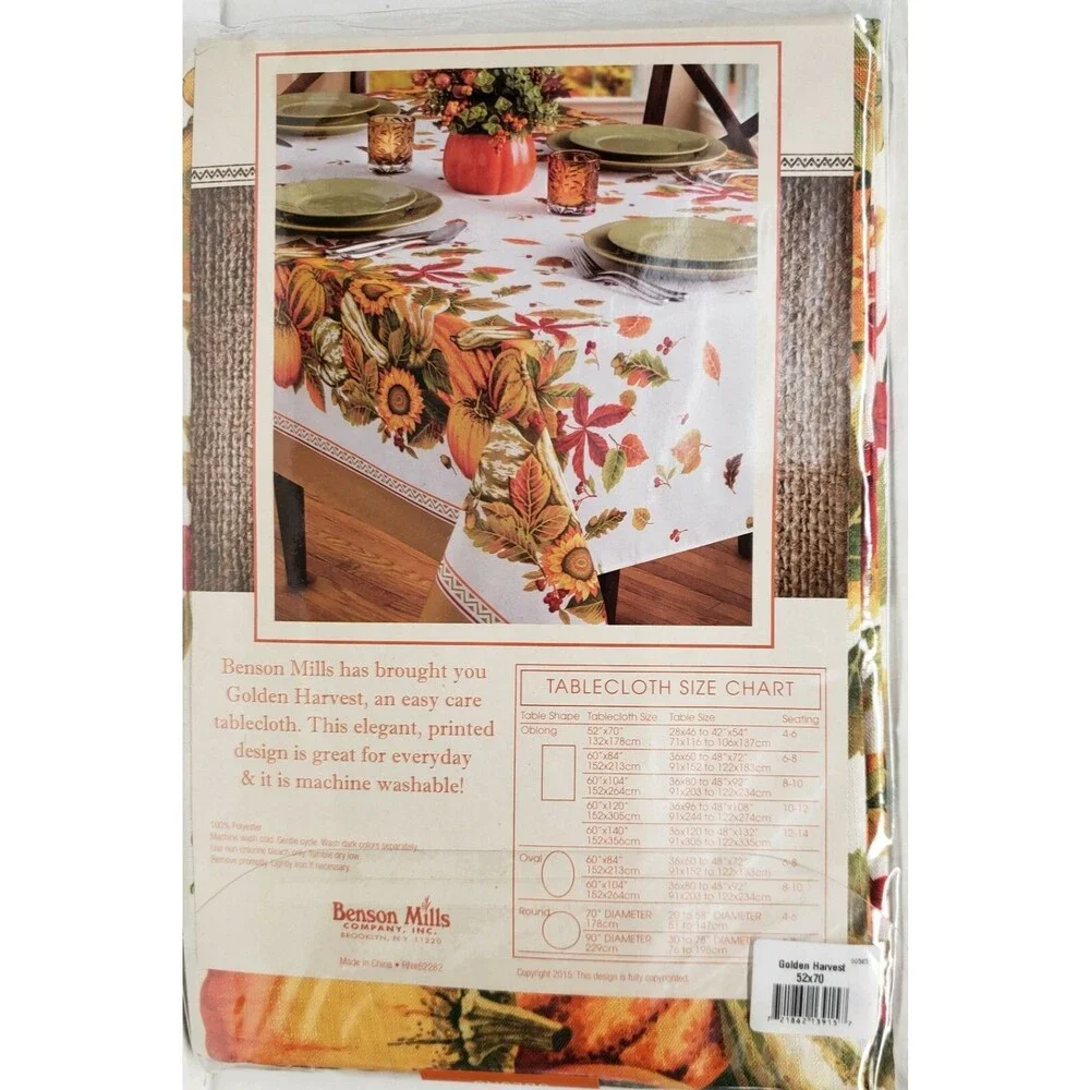 Printed Linen Tablecloth 52